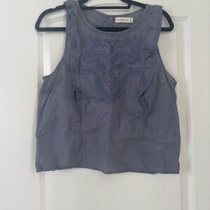 Abercrombie & Fitch Blue Tank Top with Embroidered Detail